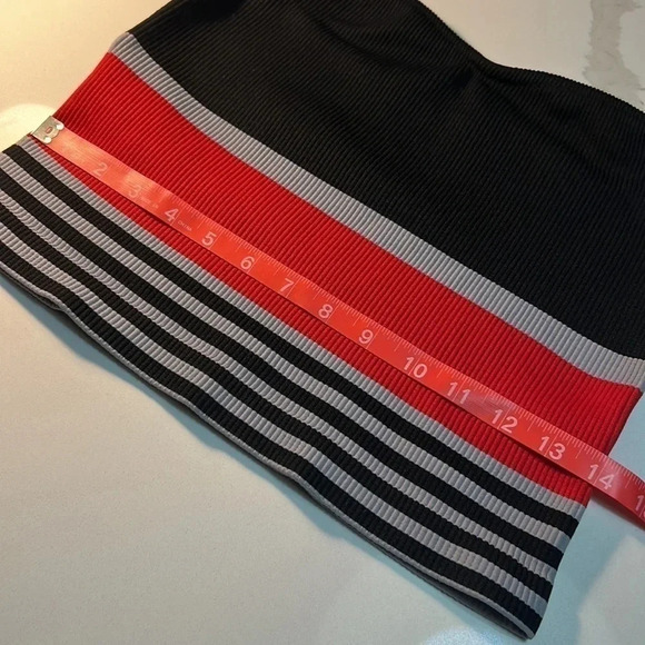 Stretchy Ribbed Tube Top.‎ Red, grey and  black stripes Size Small/Medium - Picture 7 of 7